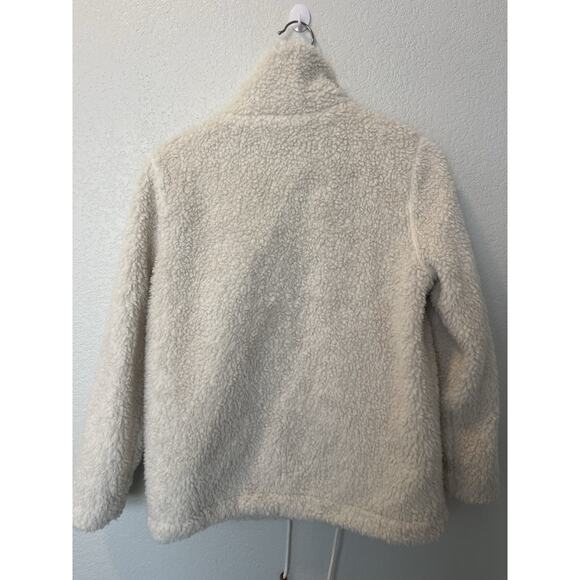 Madewell Resourced Sherpa Full Zip Jacket Cream Gingham Small - Picture 3 of 11